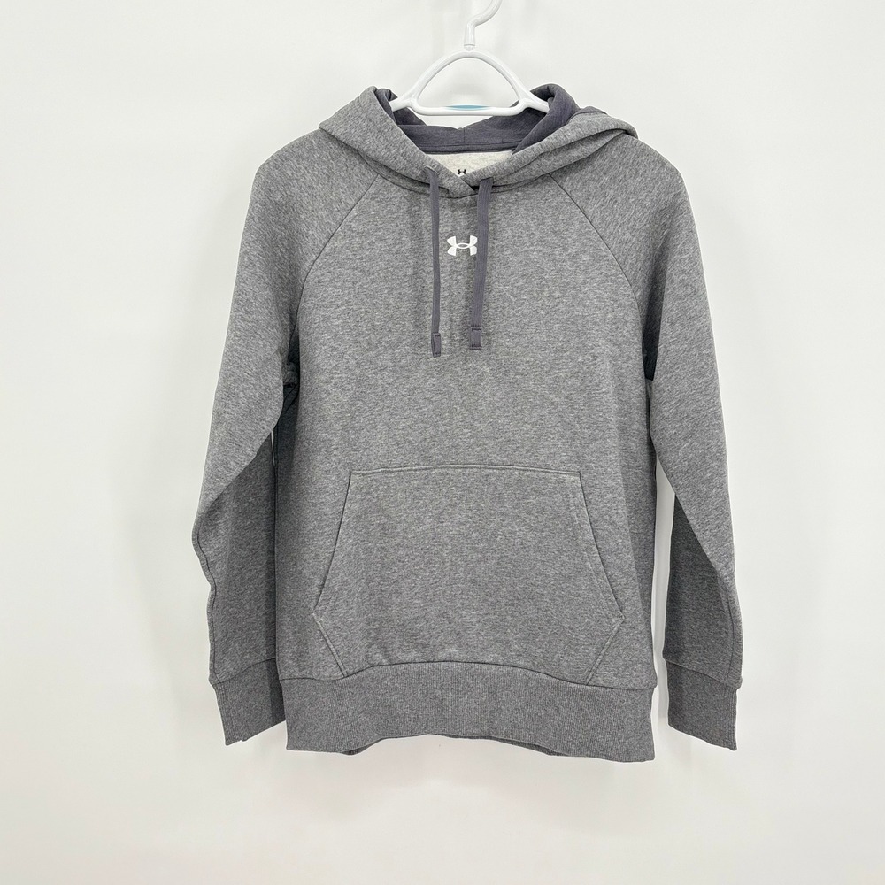 Under Armour Womens Rival Fleece Hoodie Gray Loose Fit 1379500-028 NWT XS NEW